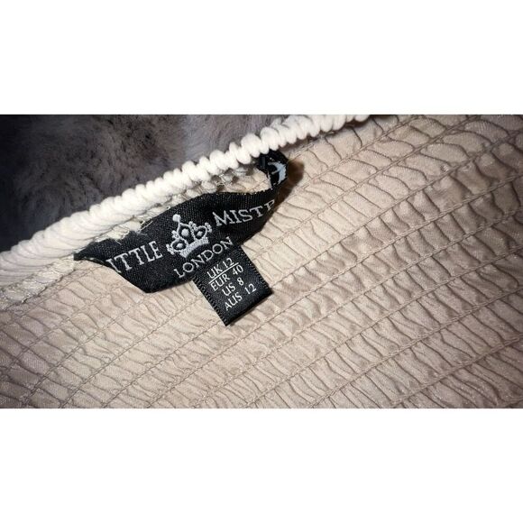 LITTLE MISTRESS Ladies Flare Dress Nude Black Cocktail Party Maxi Size 8 - Picture 11 of 16